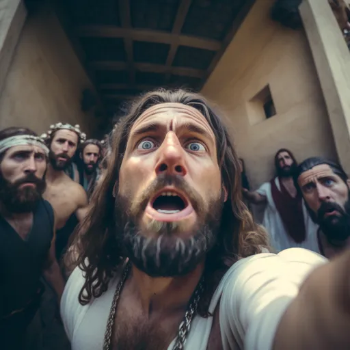 Selfie of Jesus and his desciples