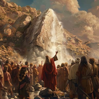 Vyhnanství 17:6 - Aj, já státi budu před tebou tam na skále, na Orébě; i udeříš v skálu, a vyjdou z ní vody, kteréž bude píti lid. I učinil tak Mojžíš před očima starších Izraelských.