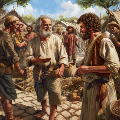 Mateo 20:3 - Y saliendo cerca de la hora de las tres, vió otros que estaban en la plaza ociosos;