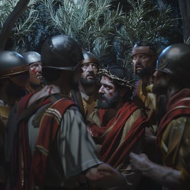 Mateo 26:47 - Y hablando aún él, he aquí Judas, uno de los doce, vino, y con él mucha gente con espadas y con palos, de parte de los príncipes de los sacerdotes, y de los ancianos del pueblo.