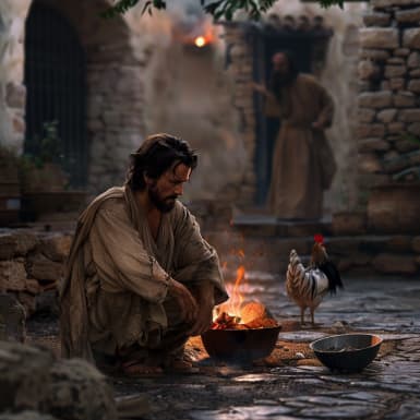 Mateo 26:75 - Y se acordó Pedro de las palabras de Jesús, que le dijo: Antes que cante el gallo, me negarás tres veces. Y saliéndose fuera, lloró amargamente.