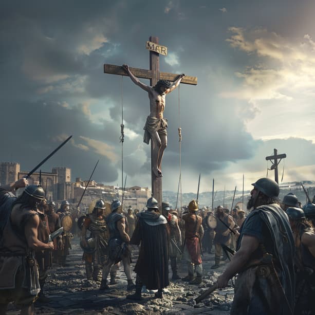 Mateo 27:35 - Y después que le hubieron crucificado, repartieron sus vestidos, echando suertes: para que se cumpliese lo que fué dicho por el profeta: Se repartieron mis vestidos, y sobre mi ropa echaron suertes.